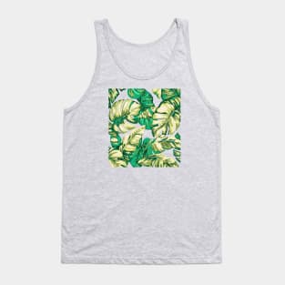 Tropical Leaves Camouflage Of Banana and Monstera 10 Tank Top